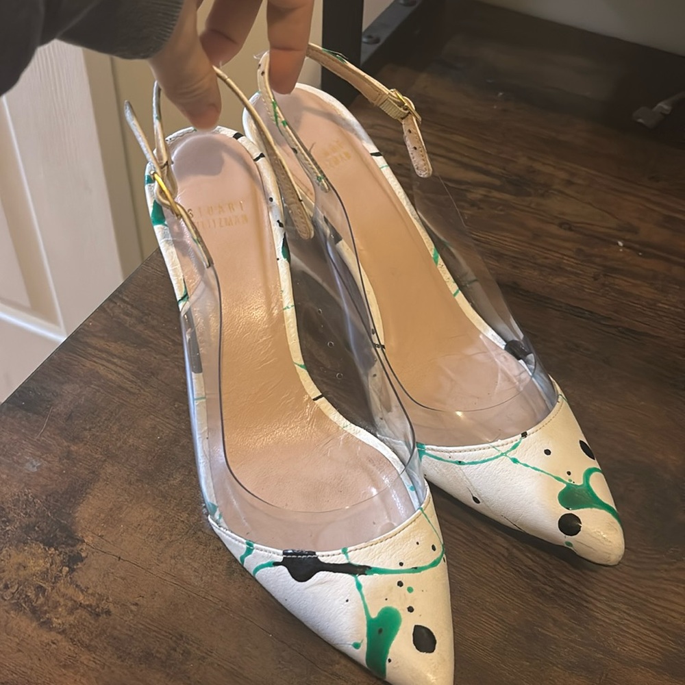 Stuart Weitzman Paint Splatter Heels